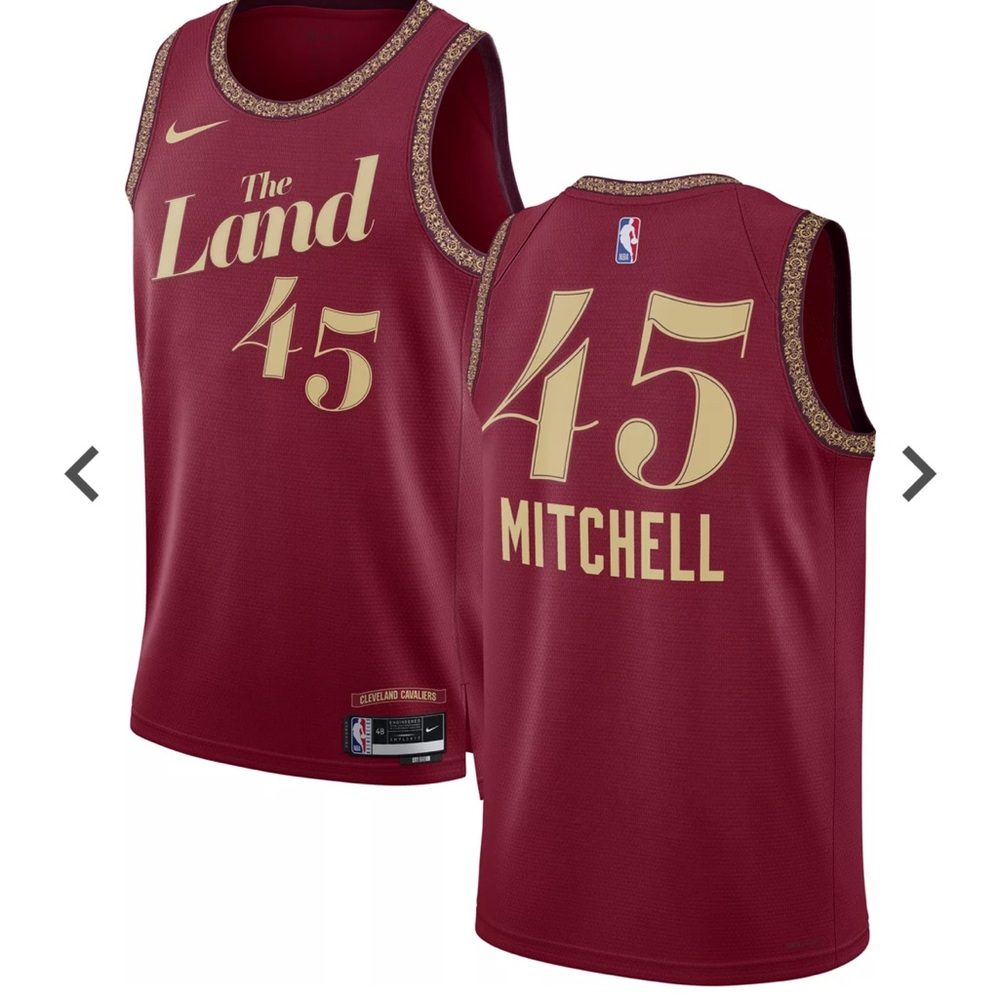 Nike Donovon Mitchell Cleveland Cavaliers Red Basketball Jersey